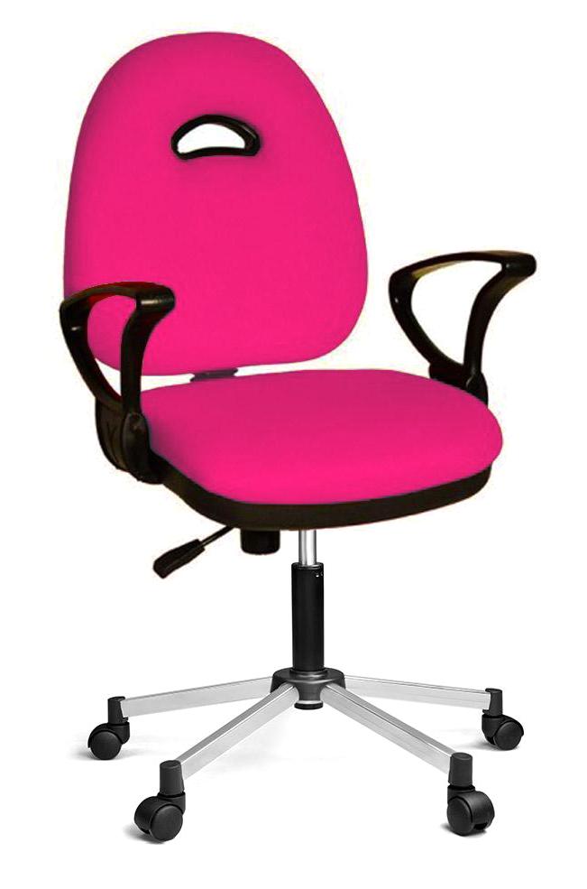 Türksit Kozmo Kolçaklı Dönerli Gri-Pembe Çalışma Sandalyesi