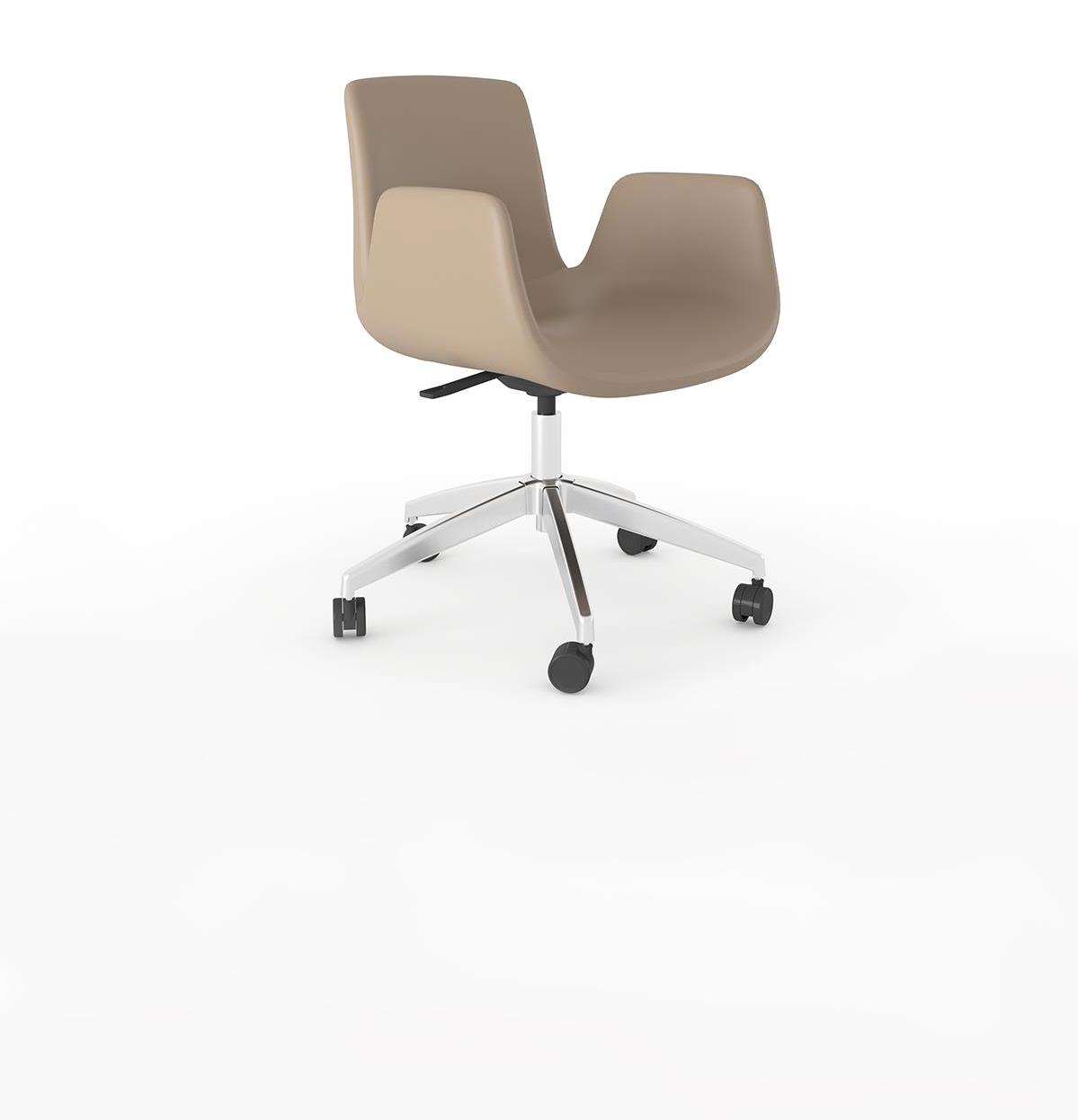 Poly Chair Kolçaklı Dönerli Krem Çalışma Sandalyesi