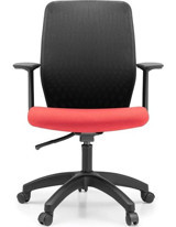 Ivo Office Retro Kolçaklı Dönerli Kırmızı-Siyah Çalışma Sandalyesi