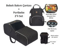 Şmtstyle Lüx 10 kg Kapasiteli Taşıma Askılı Portbebe+Bakım Çantası Siyah