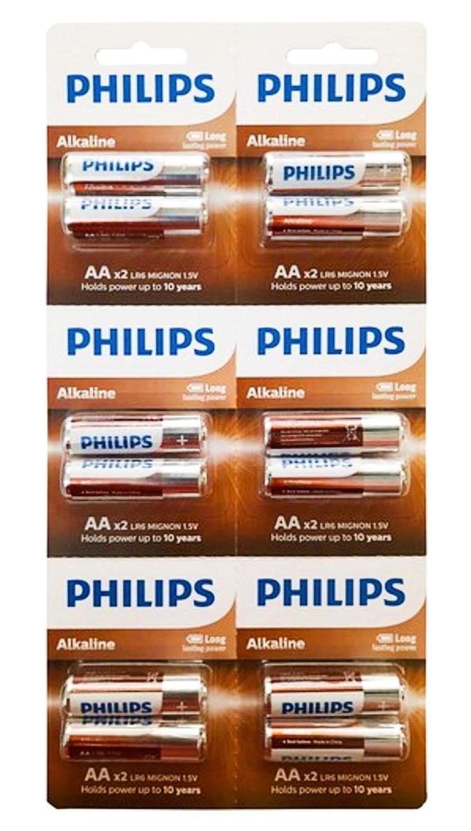 Philips LR6A12S/10 1.5 V Alkalin AA / Kalem Pil 12'li