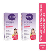 Sesu Hızlı & Kolay & Etkili Shea Yağı Hassas Ciltler 2x20 Adet Yüz Sir Ağda Bandı