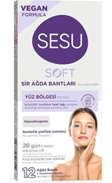 Sesu Soft Tüm Ciltler Hipoalerjenik 12 Adet Yüz Sir Ağda Bandı