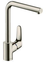 Hansgrohe Focus Kuğu Çift Girişli Aç Kapa Eviye Bataryası Gümüş