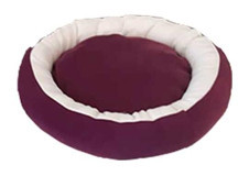 Bedspet Yıkanabilir Tek Fonksiyonlu Simit Kedi Yatağı Beyaz-Mor