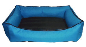 Bronza Su Geçirmez No: 5 Yıkanabilir Tek Fonksiyonlu 90x100x15 cm Simit Kedi Yatağı Mavi
