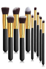 Mujgan 10'lu Allık Eyeliner Far Makyaj Fırçası Seti Siyah