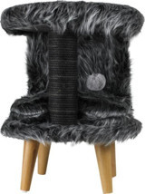 Lotus Furniture Pet Series Venedik Tabure Tırmalamalı 2 Katlı İç Mekan Mdf-Peluş Kedi Evi Gri