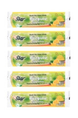 Star Plus Doğada Çözünür Limon Kokulu Büzgülü Büyük Boy 65x70 cm Çöp Poşeti 5x10 adet Sarı