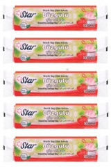 Star Plus Doğada Çözünür Çilek Kokulu Büzgülü Büyük Boy 65x70 cm Çöp Poşeti 5x10 adet Pembe