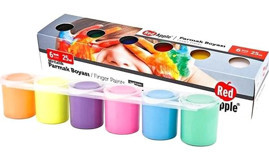 Red Apple Yıkanabilir 25 ml 6'lı Çok Renkli Parmak Boyası