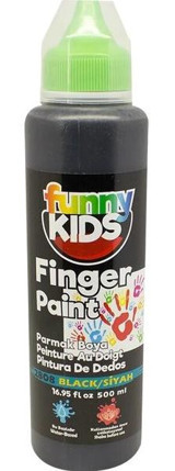 Funny Kids 2808 Yıkanabilir 500 ml Tekli Siyah Parmak Boyası