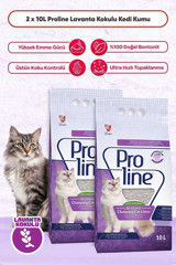 Proline Lavanta Kokulu Topaklanan İnce Taneli Kedi Kumu 2x10 lt