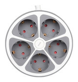 Vea VE-G605Y 5'li Soket 1.5 metre USB Kablolu Çiftli Akım Korumalı Priz