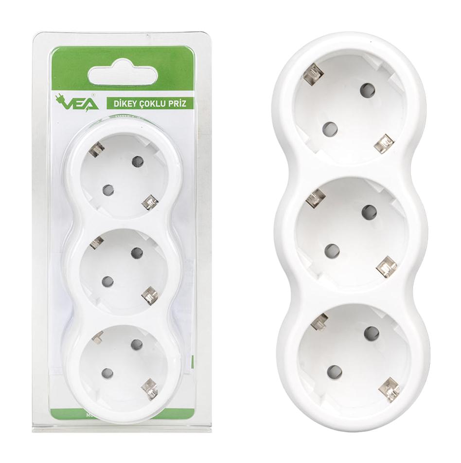 Vea VE-2211-3WG 3'lü Soket Kablosuz USB Kablosuz Çiftli Akım Korumalı Priz