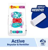 Omo Active Renkliler ve Beyazlar İçin 60 Yıkama Toz Deterjan 9 kg