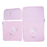 Gaye 1513 Yastıklı Silinebilir Yıkanabilir 65x40 cm 3'lü Alt Açma Minderi Pembe