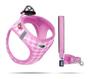 Curli Air Mesh M Ayarlanabilir Boyun H Tipi Köpek Tasması Pembe
