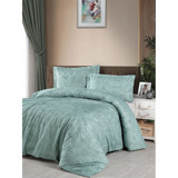 Bedline Silvia 160x220 cm Çarşaflı Çizgili Tek Kişilik Nevresim Takımı Yeşil