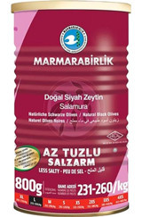 Marmarabirlik Az Tuzlu Salamura Siyah Zeytin Teneke 800 gr