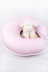 Babynest Elyaf Sırt Destekli Yıkanabilir Pembe Emzirme Yastığı