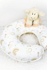 Babynest Gökkuşağı Elyaf Sırt Destekli Yıkanabilir Bej Emzirme Yastığı