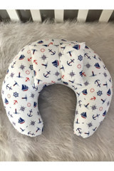 Jaju Baby Kaptan Elyaf Sırt Destekli Yıkanabilir Lacivert Emzirme Yastığı