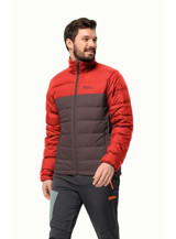 Jack Wolfskin Ather Down Softshell Gore Tex Su Geçirmez Fermuarlı Polyester Erkek Outdoor Mont Kırmızı