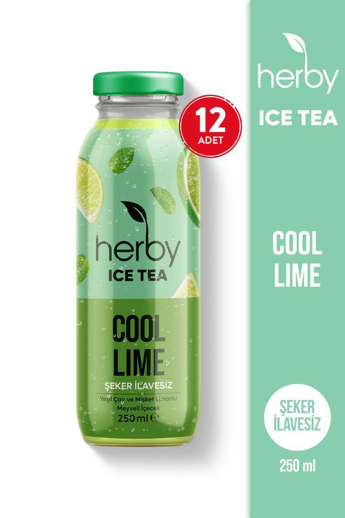 Herby Cool Lime Limon-Yeşil Çay Soğuk Çay 12x250 ml