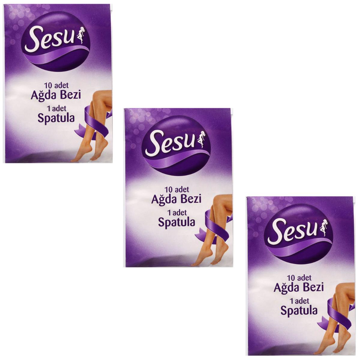 Sesu Spatulalı Kesilmiş 3x10 Adet Ağda Bezi