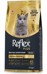 Reflex Plus British Shorthair Tavuk Kısırlaştırılmış Az Tahıllı Yetişkin Kuru Kedi Maması 1.5 kg