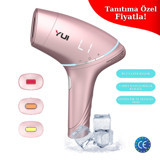 Yui IPLV15 Pro 900000 Atım Atımlı Yüz Koltuk Altı Genital Bölge Tüm Vücut İçin 4 Başlıklı Buzlu IPL Lazer Epilasyon Aleti Pembe