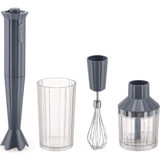Alessi Plisse 700 ml Plastik Çift Bıçaklı 3'lü Mini Blender Seti Gri
