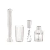 Alessi Plisse 700 ml Plastik Çift Bıçaklı 3'lü Mini Blender Seti Beyaz