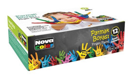 Nova Color Yıkanabilir 25 ml 12'li Çok Renkli Parmak Boyası