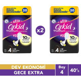 Orkid Platinum Gece Extra İnce 20'li Hijyenik Ped 2 Adet