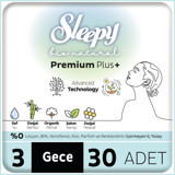 Sleepy Bio Natural Premium Plus Organik Antialerjik İnce 30'lu Hijyenik Ped