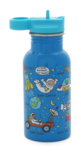 Tyrrell Katz Uzay Pipetli Mavi Çelik Okul Çocuk Suluk 400 ml