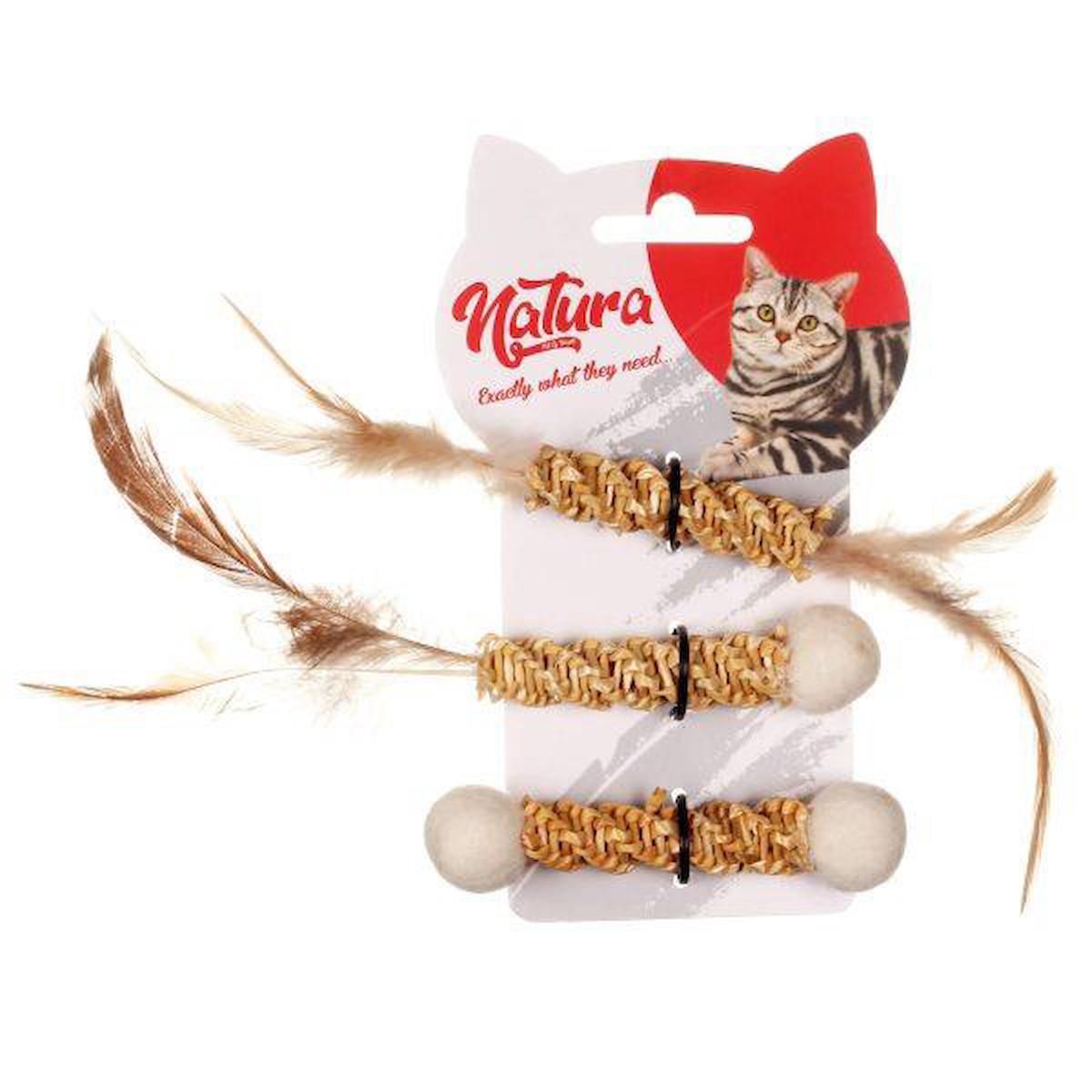 Natura Tüylü Diş Kaşıma Yavru-Yetişkin Top Kedi Oyuncağı