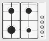 Uğur UEO 6040W0 BEY 1R1 Paslanmaz Çelik 4 Gözlü Beyaz Doğalgazlı Set Üstü Ocak