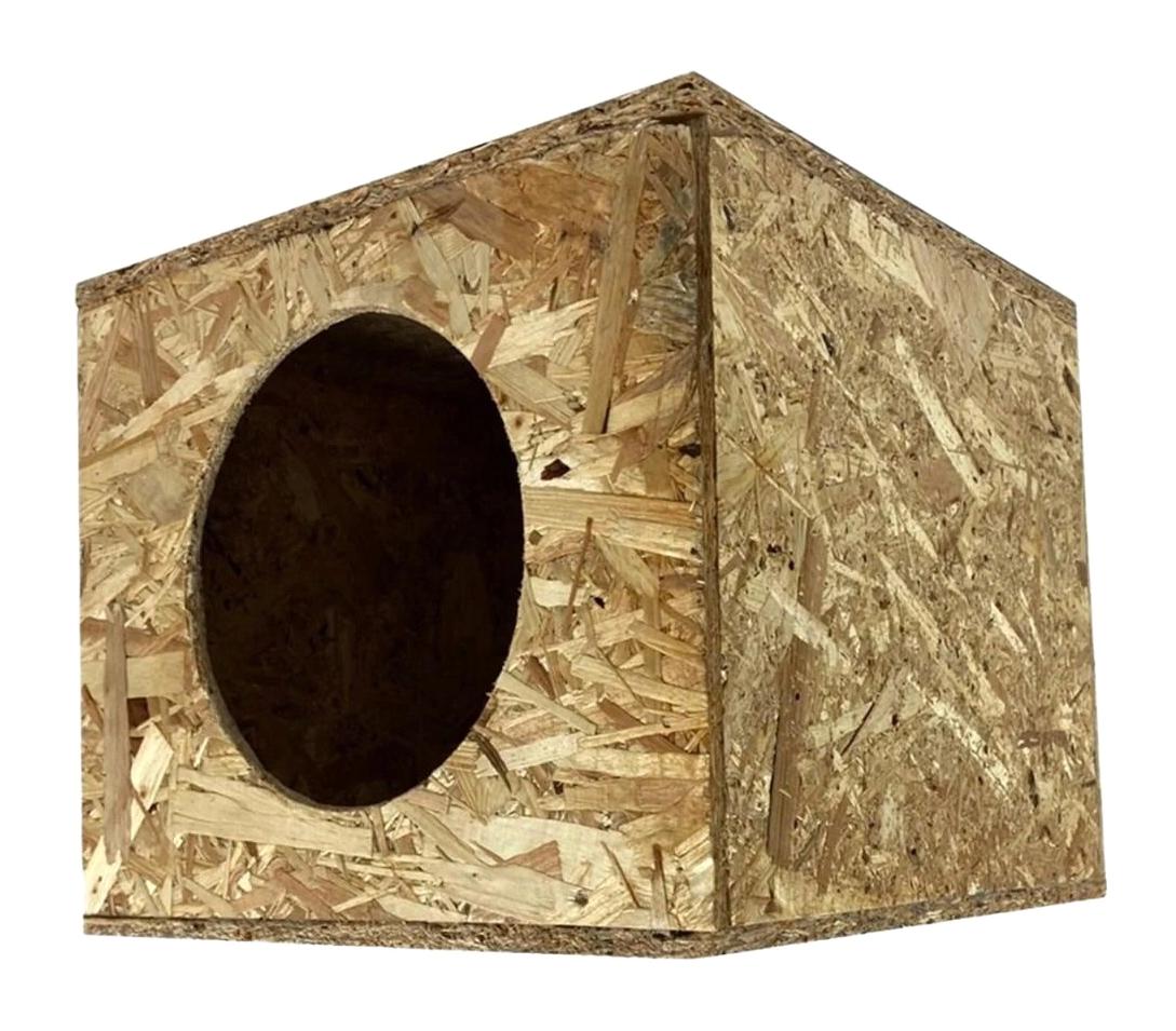 Reyo 36x34x32 cm Kare Tek Katlı Su Geçirmez Dış Mekan Ahşap Kedi Evi Ahşap Rengi