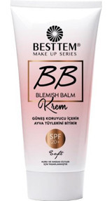 Besttem Make Up Series Kuru ve Hassas Ciltler İçin Suya Dayanıklı Sivilce Yapmayan Işıltılı BB Krem Açık Ton