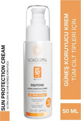 Noaderma Equtone 50 Faktör Tüm Ciltler İçin Leke Karşıtı Nemlendirici Yaşlanma Karşıtı Mineral Filtreli Suya Dayanıklı Yüz Güneş Kremi 50 ml