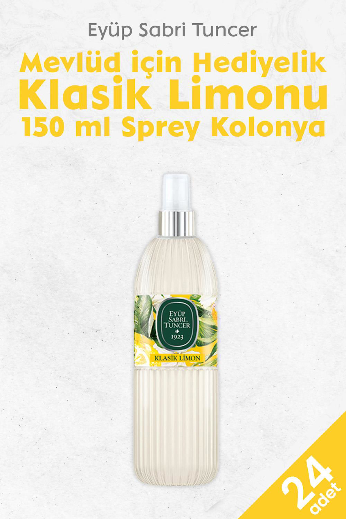 Eyüp Sabri Tuncer Limon Sprey Pet Şişe Kolonya 24x150 ml