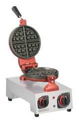 Omake Americano Yuvarlak Tekli Çift Taraflı Kırmızı Waffle Makinesi
