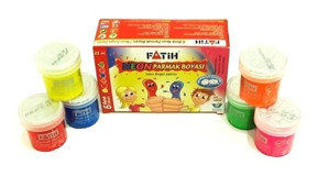 Fatih 50002 Yıkanabilir 25 ml 6'lı Çok Renkli Parmak Boyası