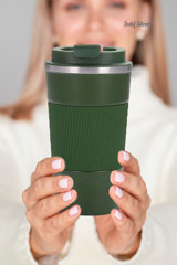 Sedef Silver 304 Çelik 500 ml Outdoor Bardak Termos Yeşil