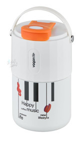 Vagonlife Happy Music Paslanmaz Çelik 400 ml Pipetli Outdoor Bardak Termos Beyaz