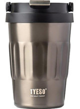 Tyeso Coffe Mug Paslanmaz Çelik 400 ml Outdoor Bardak Termos Gri