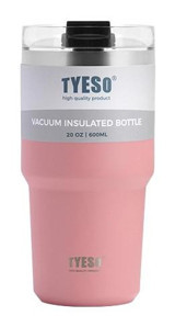 Tyeso Tripletask Paslanmaz Çelik 600 ml Pipetli Outdoor Bardak Termos Pembe